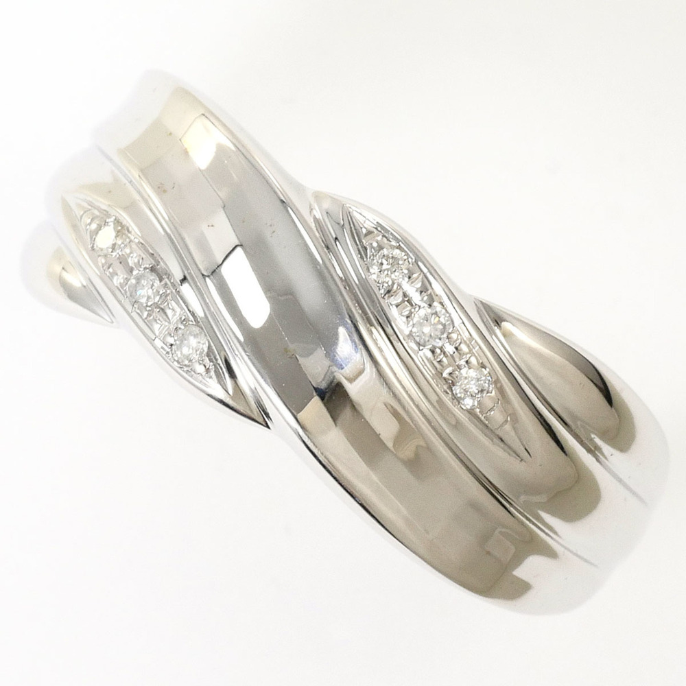 K14 14K WG White Gold Ring with 1 Diamond (carat mark not specified), Total W...